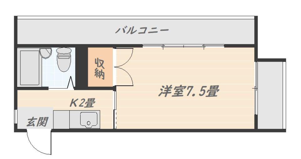 肥後ビル(1K/3階)の間取り写真