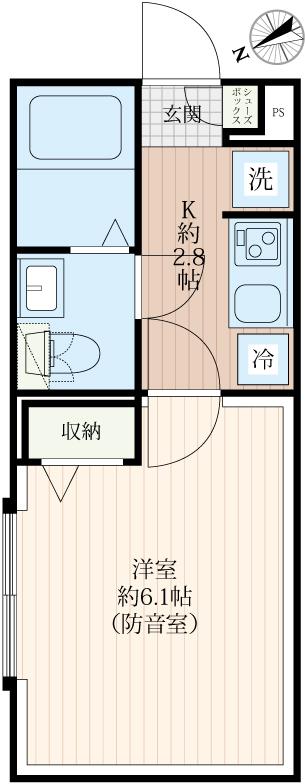 MICO(1K/3階)の間取り写真