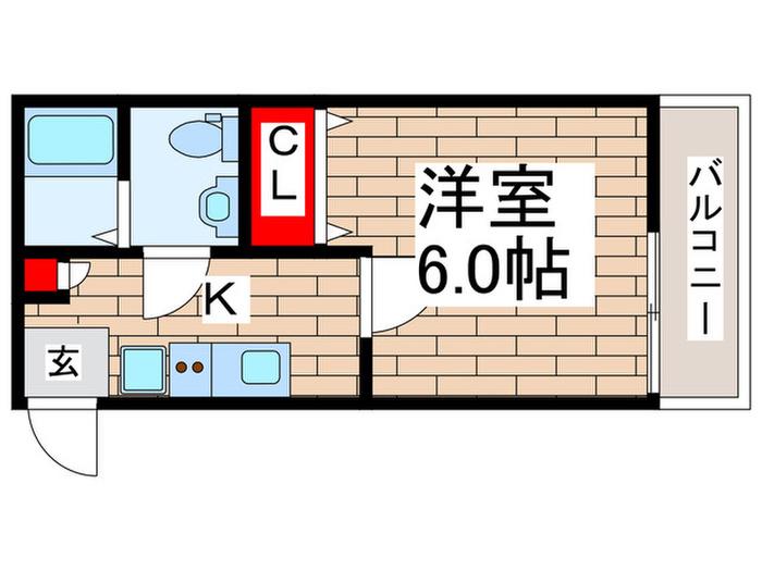 AVANTIせんげん台(1K/3階)の間取り写真