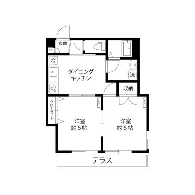 URBIS高円寺(2DK/1階)の間取り写真