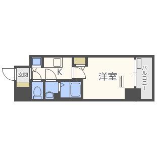 プレサンス難波ヴィータ(1K/4階)の間取り写真