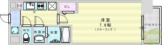 リッツ加島(1K/9階)の間取り写真