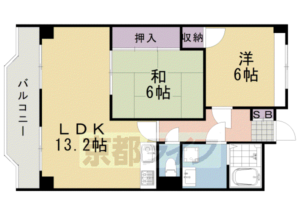 グランシエル桂PARTII(2LDK/4階)の間取り写真