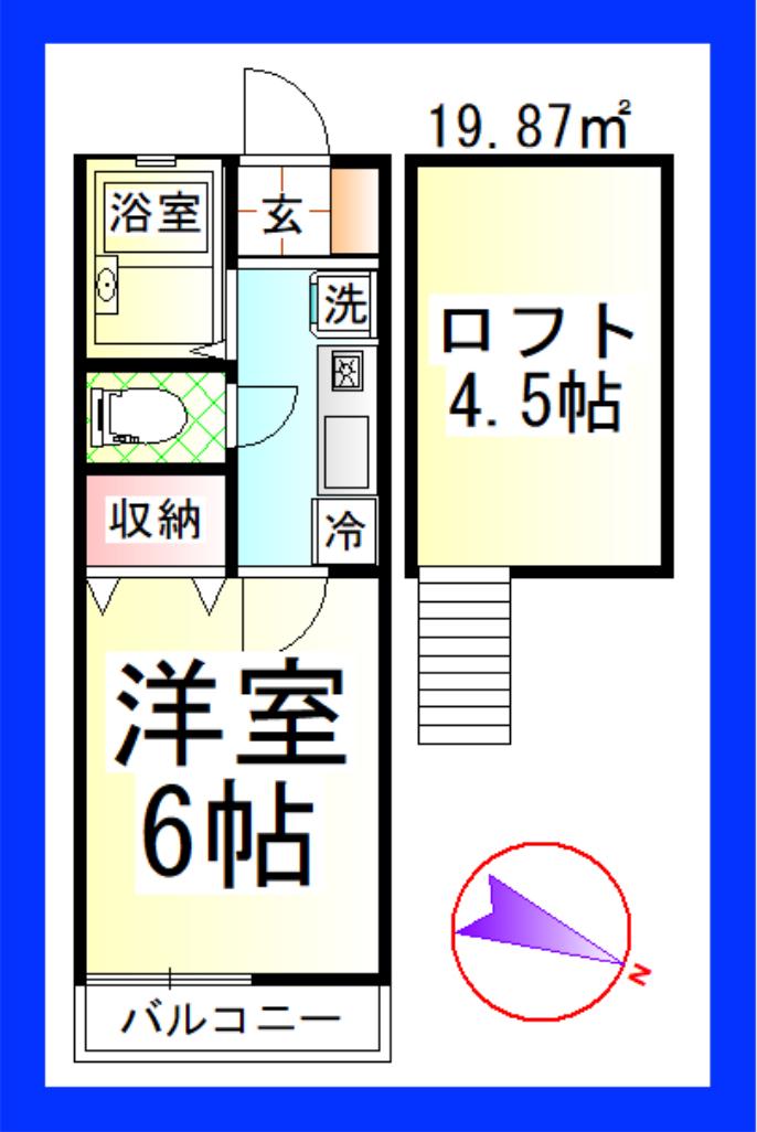 SE TARA天神(1K/1階)の間取り写真