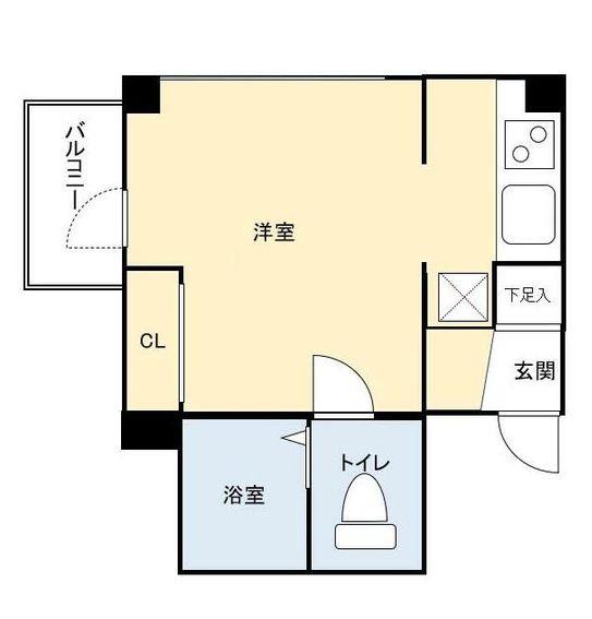 恵比寿ウエスト(ワンルーム/5階)の間取り写真