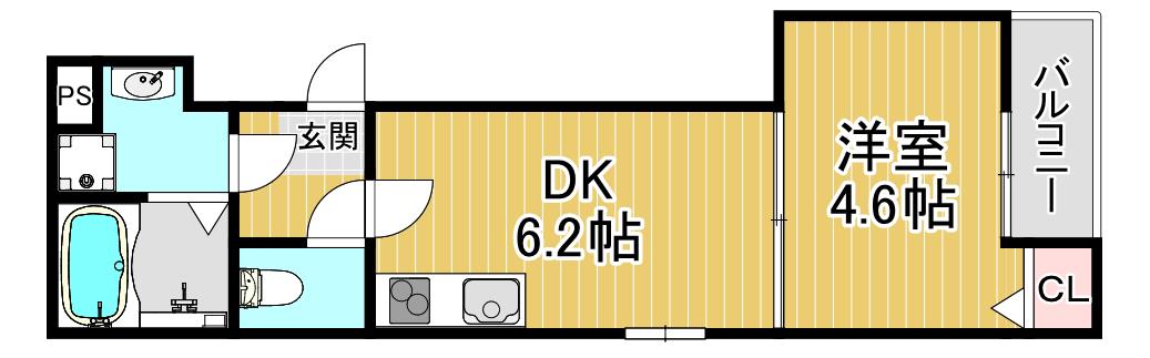 アクロス大和田アパートメントIII(1DK/2階)の間取り写真