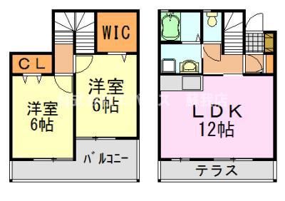 メゾンアーツYK 伍番館(2LDK/1階)の間取り写真