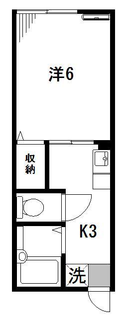 K.M.PLAZA(1K/1階)の間取り写真