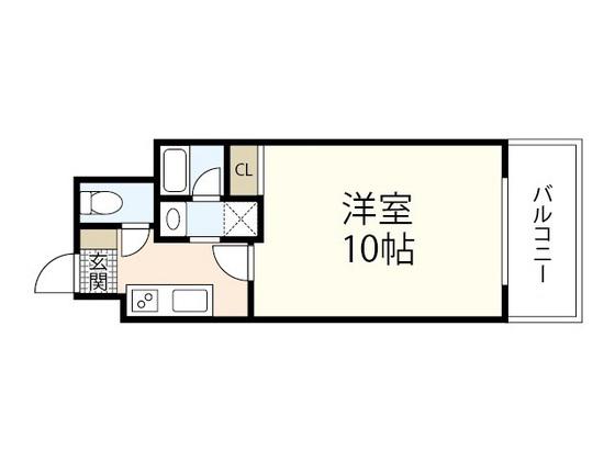 プランドール五日市(1K/7階)の間取り写真