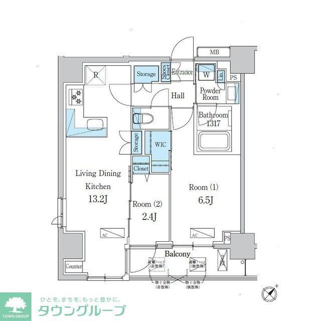 デュオフラッツ一之江ウエスト(2LDK/10階)の間取り写真