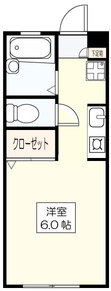 メゾン西久保(1K/2階)の間取り写真