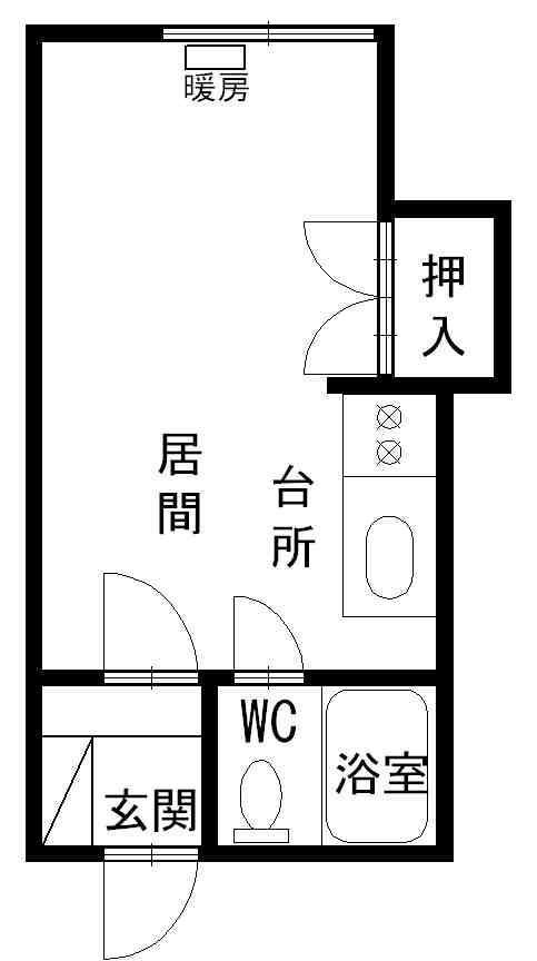 コーポみたに(ワンルーム/2階)の間取り写真