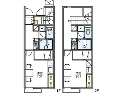 コンフォート南里(1K/1階)の間取り写真