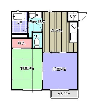 センチュリー195(2DK/1階)の間取り写真