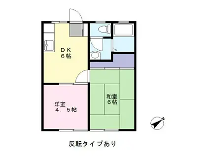 宮原マンション中島(2DK/2階)の間取り写真