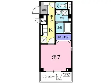 ウェザリア(1K/3階)の間取り写真
