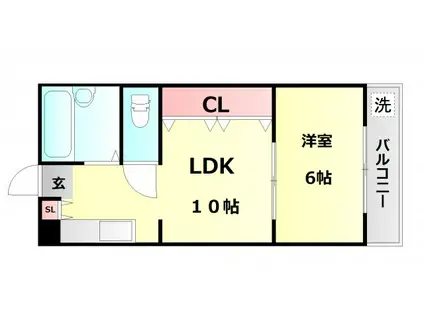 N Cスクエア長田(1LDK/1階)の間取り写真