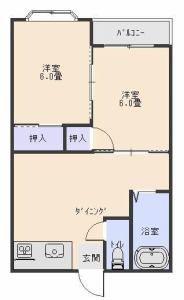 エクセレンス(2DK/2階)の間取り写真