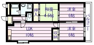 エコーハイツII(3LDK/2階)の間取り写真