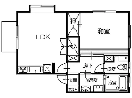 コーポYOU B(1LDK/2階)の間取り写真