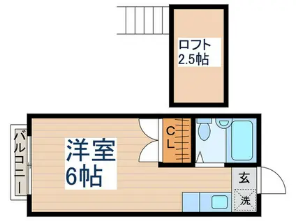 コーポ永井(ワンルーム/2階)の間取り写真