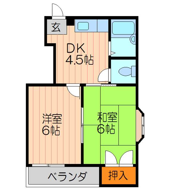 秀和第2ハイツ(2DK/3階)の間取り写真