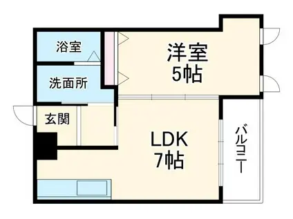 ジュエル曽根東(1LDK/2階)の間取り写真