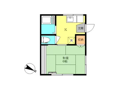 ハイツトキ(1K/2階)の間取り写真