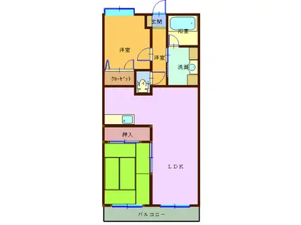 パルナス新屋敷21(2LDK/4階)の間取り写真