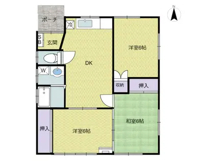 コーポスズキ(3DK/1階)の間取り写真