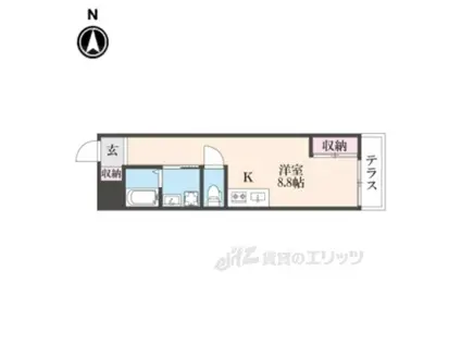 JOB-Ⅱ号館(ワンルーム/1階)の間取り写真