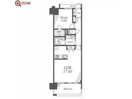 プレサンスジェネ新栄町駅前 葵(1LDK/8階)の間取り写真