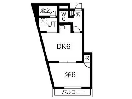 JSC岸和田(1DK/1階)の間取り写真