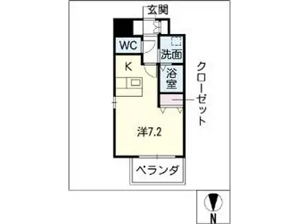 プレサンス名古屋STATIONザ・シティ(1K/7階)の間取り写真