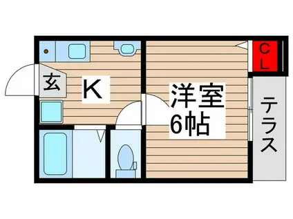 BLUETERRACE松戸(1K/1階)の間取り写真