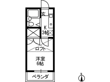 ロジュマン金山(1K/2階)の間取り写真