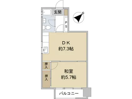 阿佐ヶ谷陵雲閣(1DK/11階)の間取り写真