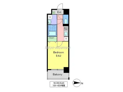 ゴールドフォレスト東向島(1K/3階)の間取り写真