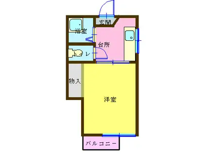 生野ハイツ2(1K/2階)の間取り写真