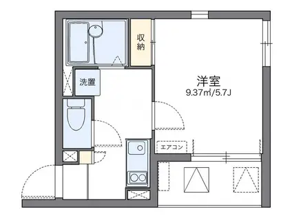 レオネクストKD2(1K/2階)の間取り写真