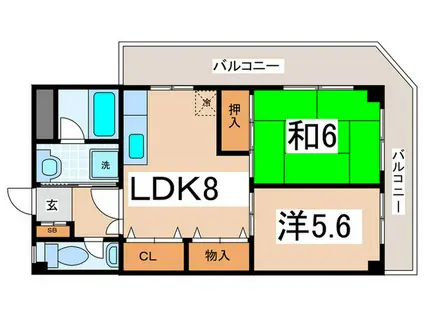 シュベルニーコーポ・フジモト(2LDK/2階)の間取り写真