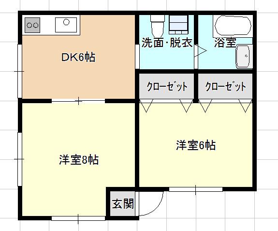 JTKIII(2DK/2階)の間取り写真