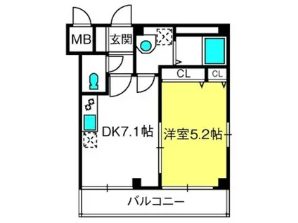 モンターナ岩槻東町(1DK/4階)の間取り写真
