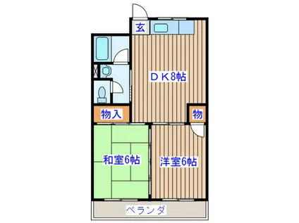 コーポおおみ(2DK/4階)の間取り写真