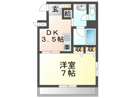 第13関根マンション(1DK/3階)の間取り写真