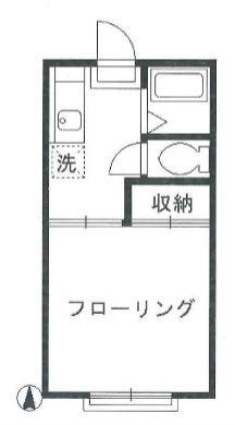 和海ハイツ(1K/2階)の間取り写真