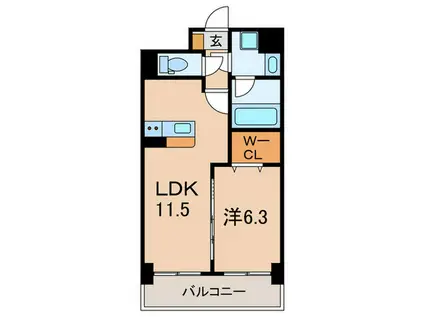 グラシス池尻(1LDK/5階)の間取り写真