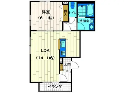 旭化成ヘーベルメゾン・カーサビアンカ(1LDK/3階)の間取り写真
