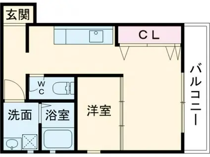 グロースコート枚岡駅前(1LDK/2階)の間取り写真