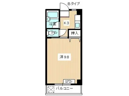 アーバン住吉(1K/2階)の間取り写真